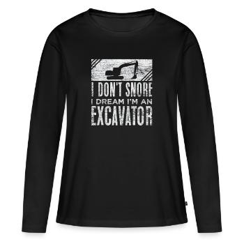 Bagger - Frauen Premium Bio Langarmshirt - Schwarz - Vorne - Julia (174cm)