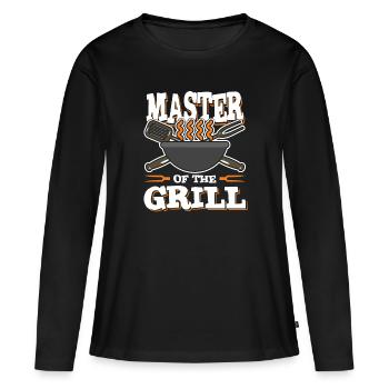 Maître Grill Maître Griller Griller - T-shirt manches longues Premium bio Femme - noir - Devant - Julia (174cm)