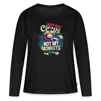 singe - T-shirt manches longues Premium bio Femme - noir - Devant - Julia (174cm)