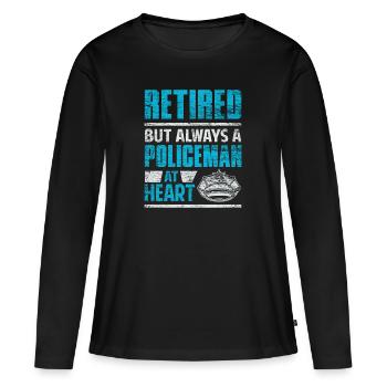 Police pensioner cop retirement - Women's Premium Organic Long Sleeve Shirt - black - Front - Julia (174cm)