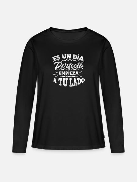 Spanien Spanisch - Frauen Premium Bio Langarmshirt - Schwarz