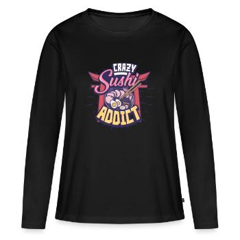 Sushi - T-shirt manches longues Premium bio Femme - noir - Devant - Julia (174cm)