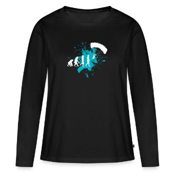 Paragliding Gleitschirm - Frauen Premium Bio Langarmshirt - Schwarz - Vorne - Julia (174cm)