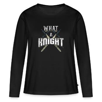 Chevalier - T-shirt manches longues Premium bio Femme - noir - Devant - Julia (174cm)