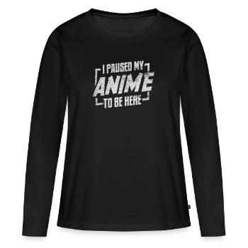 Anime - T-shirt manches longues Premium bio Femme - noir - Devant - Julia (174cm)