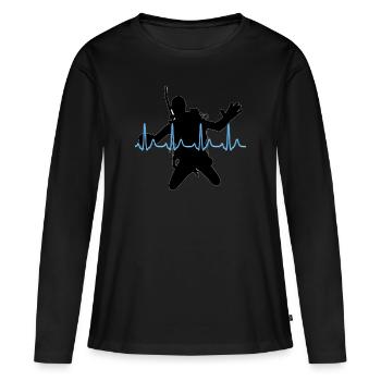 Taucher Herzlinie - Frauen Premium Bio Langarmshirt - Schwarz - Vorne - Julia (174cm)