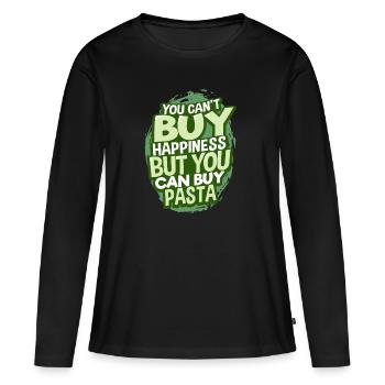 Pâtes pâtes - T-shirt manches longues Premium bio Femme - noir - Devant - Julia (174cm)