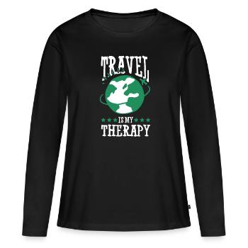 Travel Therapy Travel - Women's Premium Organic Long Sleeve Shirt - black - Front - Julia (174cm)