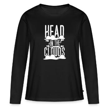 Tête dans les nuages - T-shirt manches longues Premium bio Femme - noir - Devant - Julia (174cm)