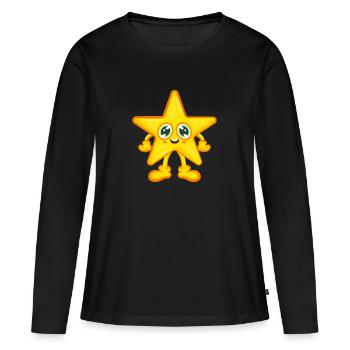 Stern Sternchen Comic - Frauen Premium Bio Langarmshirt - Schwarz - Vorne - Julia (174cm)
