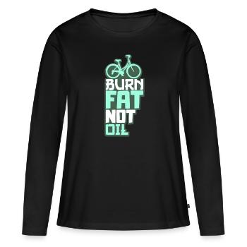 Protection de l'environnement de la bicyclette protection du climat - T-shirt manches longues Premium bio Femme - noir - Devant - Julia (174cm)