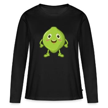Lime comic - Women's Premium Organic Long Sleeve Shirt - black - Front - Julia (174cm)