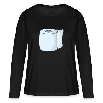 Papier toilette papier toilette - T-shirt manches longues Premium bio Femme - noir - Devant - Julia (174cm)