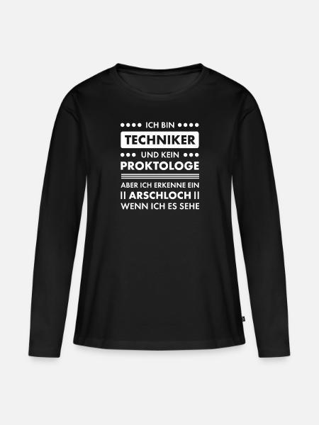 Staatlich geprüfter Techniker Meister Geschenk - Frauen Premium Bio Langarmshirt - Schwarz