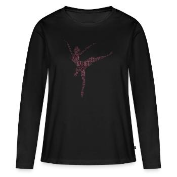 Danseuse de ballet - T-shirt manches longues Premium bio Femme - noir - Devant - Julia (174cm)