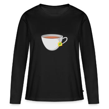 Tee - Frauen Premium Bio Langarmshirt - Schwarz - Vorne - Julia (174cm)