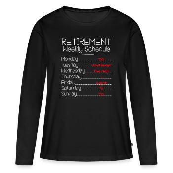 Cadeau drôle de bâillon pour un collègue de travail partant à la retraite - T-shirt manches longues Premium bio Femme - noir - Devant - Julia (174cm)