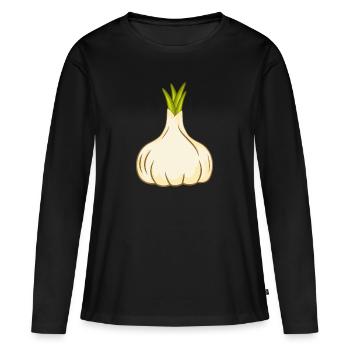 Ail - T-shirt manches longues Premium bio Femme - noir - Devant - Julia (174cm)