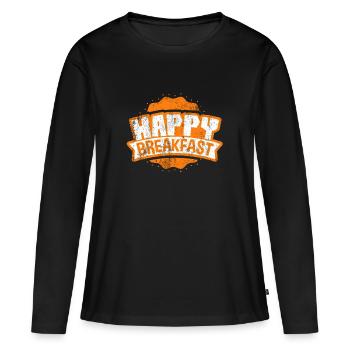 petit déjeuner - T-shirt manches longues Premium bio Femme - noir - Devant - Julia (174cm)