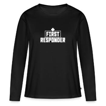 Secouristes ambulanciers paramédicaux - T-shirt manches longues Premium bio Femme - noir - Devant - Julia (174cm)