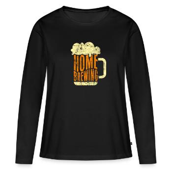 Brasser de la bière - T-shirt manches longues Premium bio Femme - noir - Devant - Julia (174cm)