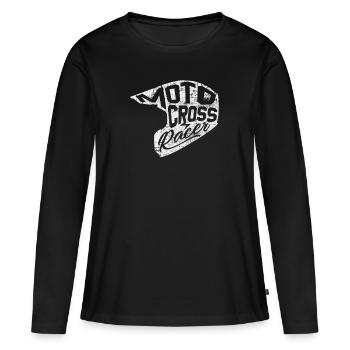 Motocross Pilote de motocross - T-shirt manches longues Premium bio Femme - noir - Devant - Julia (174cm)