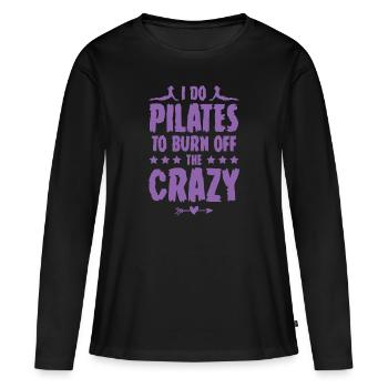 Pilates disant - T-shirt manches longues Premium bio Femme - noir - Devant - Julia (174cm)