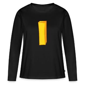 frites - T-shirt manches longues Premium bio Femme - noir - Devant - Julia (174cm)