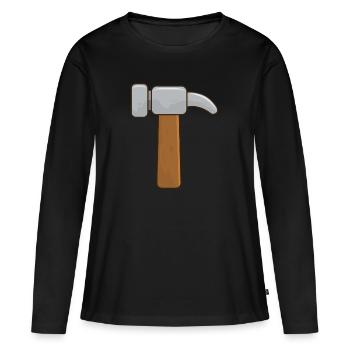marteau - T-shirt manches longues Premium bio Femme - noir - Devant - Julia (174cm)