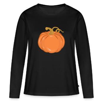 citrouille - T-shirt manches longues Premium bio Femme - noir - Devant - Julia (174cm)