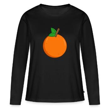 Orange - T-shirt manches longues Premium bio Femme - noir - Devant - Julia (174cm)