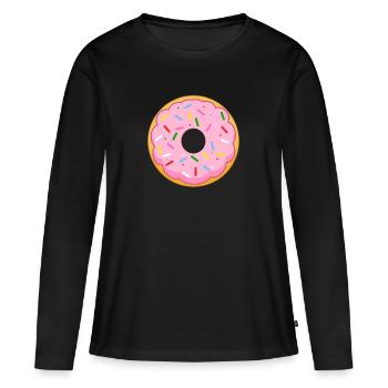 Donut - T-shirt manches longues Premium bio Femme - noir - Devant - Julia (174cm)