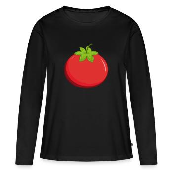 Tomate - Frauen Premium Bio Langarmshirt - Schwarz - Vorne - Julia (174cm)
