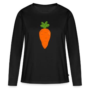 Carotte - T-shirt manches longues Premium bio Femme - noir - Devant - Julia (174cm)
