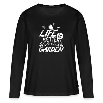Gärtner Garten - Frauen Premium Bio Langarmshirt - Schwarz - Vorne - Julia (174cm)