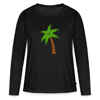 Palme - Frauen Premium Bio Langarmshirt - Schwarz - Vorne - Julia (174cm)