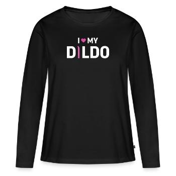 BDSM Bondage Sex Plug Anal Dildo Vibrator Sous - T-shirt manches longues Premium bio Femme - noir - Devant - Julia (174cm)