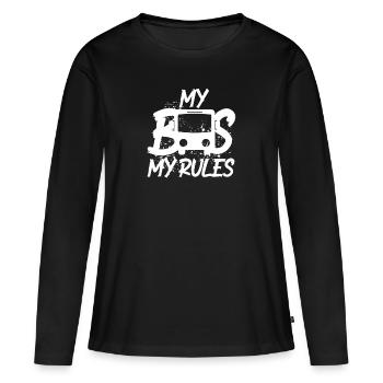Bus chauffeur de bus - T-shirt manches longues Premium bio Femme - noir - Devant - Julia (174cm)