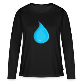 Goutte d'eau - T-shirt manches longues Premium bio Femme - noir - Devant - Julia (174cm)
