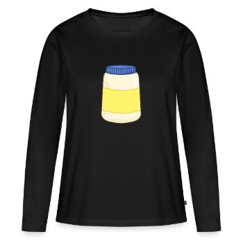 Mayonnaise - T-shirt manches longues Premium bio Femme - noir - Devant - Julia (174cm)