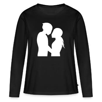 Bikercouple Love Motorcycle Couple Couple Hug - Women's Premium Organic Long Sleeve Shirt - black - Front - Julia (174cm)