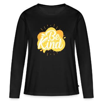 Sois gentille - T-shirt manches longues Premium bio Femme - noir - Devant - Julia (174cm)