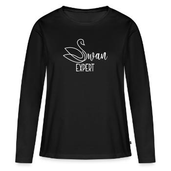 Cygne expert - T-shirt manches longues Premium bio Femme - noir - Devant - Julia (174cm)