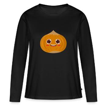 Noisettes - T-shirt manches longues Premium bio Femme - noir - Devant - Julia (174cm)