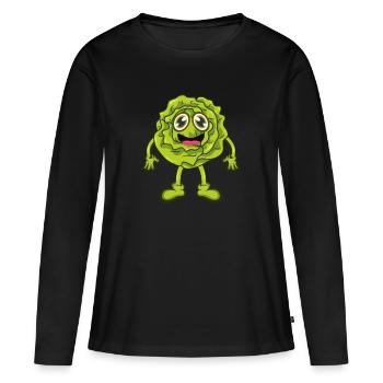 Salat - Frauen Premium Bio Langarmshirt - Schwarz - Vorne - Julia (174cm)