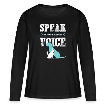 hund katze tierschutz - Frauen Premium Bio Langarmshirt - Schwarz - Vorne - Julia (174cm)