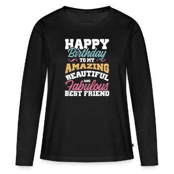 geburtstag feiern - Frauen Premium Bio Langarmshirt - Schwarz - Vorne - Julia (174cm)