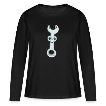 Outil de clé de la clé - T-shirt manches longues Premium bio Femme - noir - Devant - Julia (174cm)