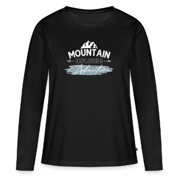 Berge - Frauen Premium Bio Langarmshirt - Schwarz - Vorne - Julia (174cm)
