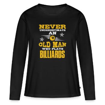 old man billiards - Women's Premium Organic Long Sleeve Shirt - black - Front - Julia (174cm)